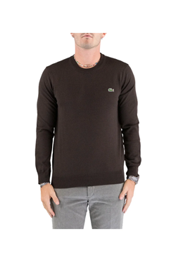 PULLOVER A GIROCOLLO IN LANA MARRONE